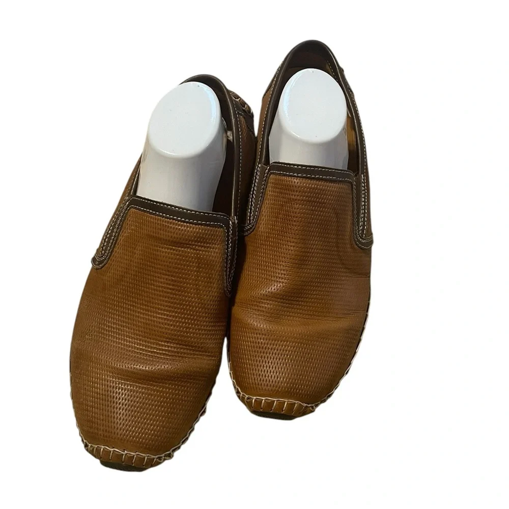 Pikolinos Jerez die cut leather moccasin, Brandy, Size 45 US 11/11.5,‎ EUC